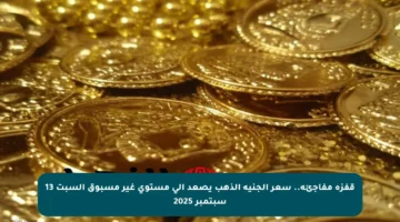 قفزة مفاجئة.. سعر الجنيه الذهب يصعد إلى مستوى غير مسبوق السبت 13 سبتمبر 2025